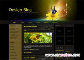 酷炫的网页设计类博客模板