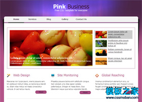 粉紅色簡潔的商業網站模板