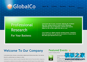 蓝色纹理背景精美的企业网页模板