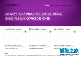 紫色磨砂背景简洁的企业网站模板