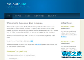 蓝色高光简单标准英文博客模板(4色)