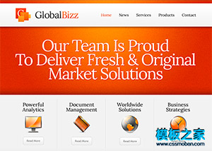 橙色大氣商業金融機構企業網站模板