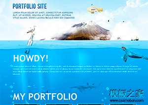 藍色漂亮的海洋世界旅游網站模板