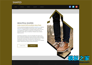 個性設計棕色牛仔服裝企業網站模板