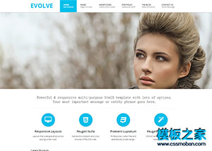 簡潔漂亮的EVOLVE商務整站企業模板