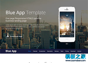 Blue App 商务风格响应式企业网站模板