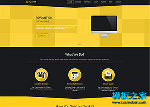黑黃設計3C數碼電子產品網站模板