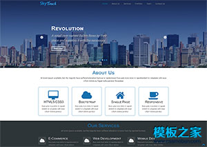 蓝色sky商务IT服务公司网页模板