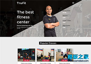 黑白設計體育健身健美中心企業官網模板