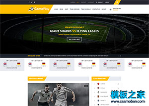 足球比赛竞技运动企业门户网站模板