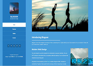蔚藍色個人特色主題引導式Bootstarp網站模板
