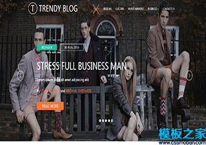 Trendy時尚雜志新聞社博客web網站模板