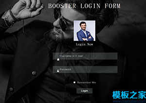 黑色UI炫酷个人账户登陆表格Booster首页网站模板