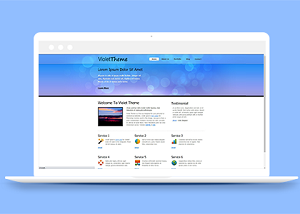 蓝色大气小图标分类天空主题企业网站模板