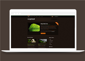 棕褐色背景的html5個人博客網站模板