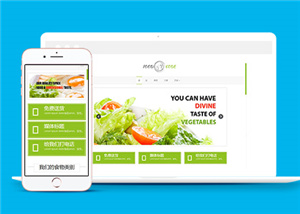 綠色寬屏美食外賣響應式網站模板下載