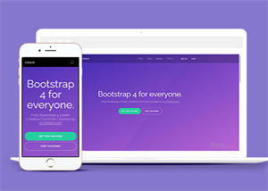 简洁紫色精美Bootstrap4网站模板