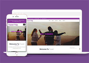 紫色休闲时光响应式网站模板