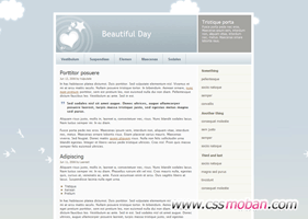 藍天白云清爽的個人博客CSS模版