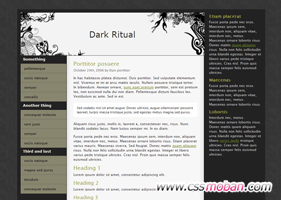 黑色花紋背景個性博客模板