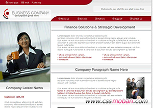 红色的企业网站CSS模板02