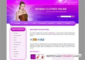 漂亮的女性服装网站模板