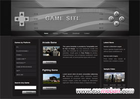黑色金屬游戲網站模板