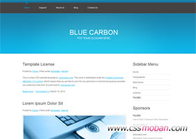 藍色標準簡潔博客模板