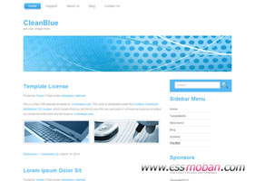 藍色干凈簡潔的網頁模板