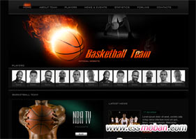 黑色漂亮篮球企业网站模板