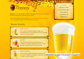金黃色的啤酒企業網站模板