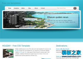 蓝色漂亮的旅游公司网站