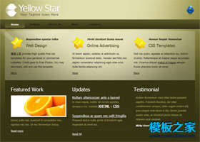黃色高光設計感強的HTML模板