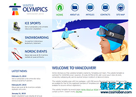 清爽简洁的滑雪运动企业网站模板
