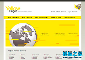 黄色yellow网站英文外贸CSS模板