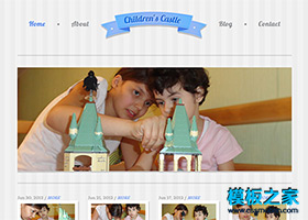 儿童乐园蓝色可爱的小学网站模板