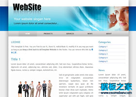 蓝色时代商务风格网页模板
