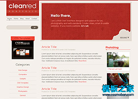 簡潔干部的紅色系企業網站模板