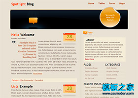 米黃色個人博客CSS模板免費下載