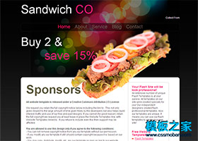 七彩炫光美味漢堡食品網站模板