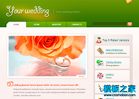 漂亮的綠色戀愛結婚博客模板