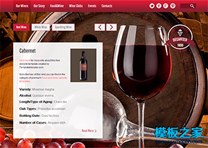 红色大气的HTML5红酒企业网站模板