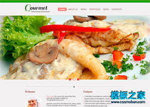 精美大氣商業美食西餐廳網頁模板下載