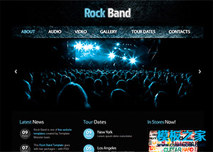 Rock音樂俱樂部Responsive手機網站模板