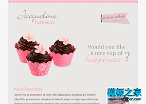 粉红色甜心巧克力单页html美食模板