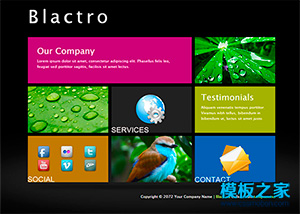黑色个性仿Windows 8 Metro界面网站模板