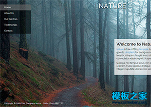 全屏背景簡潔旅游景點響應式網站模板