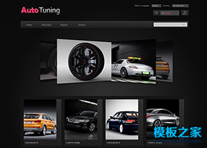 Auto3D幻燈黑色大圖汽車展示響應式模板