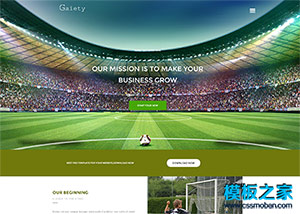 綠色草坪足球竟賽專題網站模板