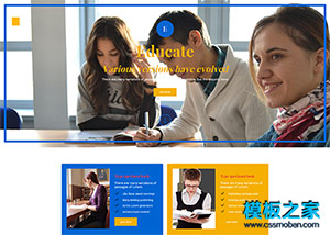 藍色大氣英語外教培訓學校網站模板